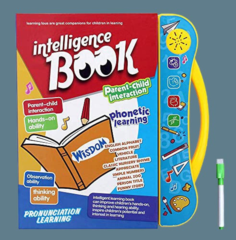 KC COLLECTION Intelligence E-Book for Kids - Learning Book with Sound, Educational English Reading Book - Alphabets, Numbers, Animals, Fruits, Person Title,...(Multicolor)