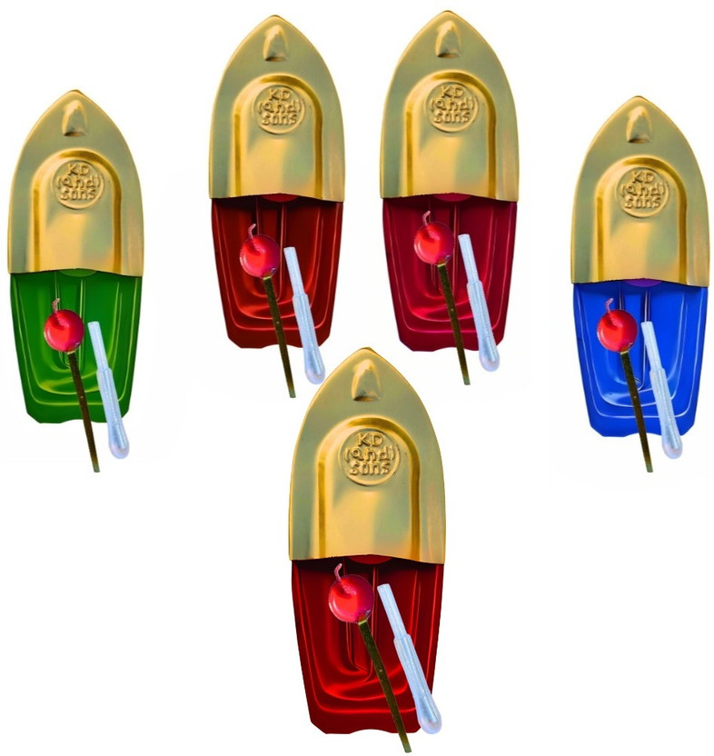 kd and sons Set of 5 steam Boat with free candle & dropper|| pop pop Boat(Multicolor)