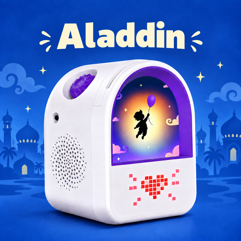 Wippi Aladdin AI Learning Companion – Talking Global Characters for Kids(Multicolor)
