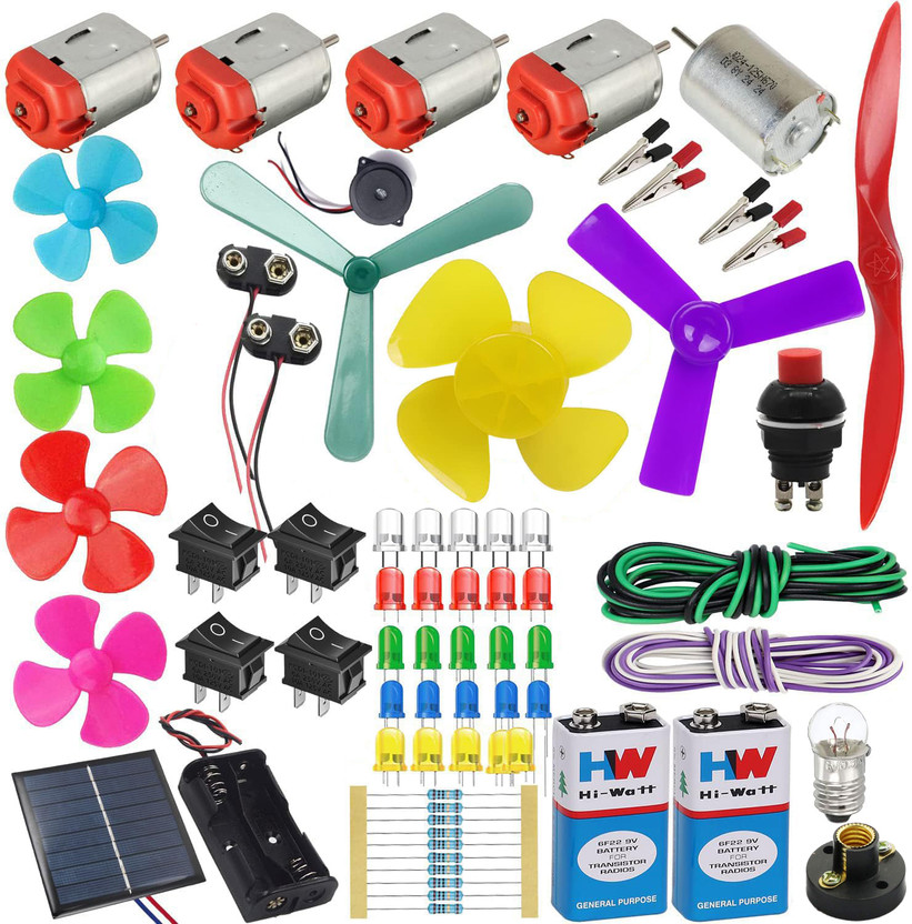 SYMFONIA School Science Project DC Motor kit 70 Item Loose in one Pack Educational Electronic Hobby Kit