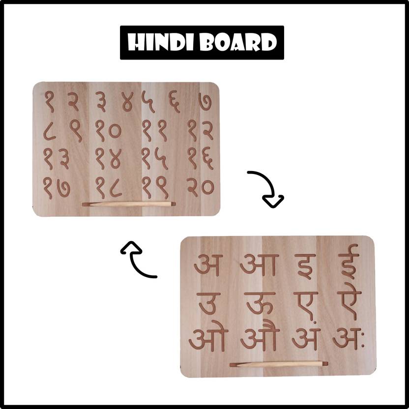 Zysia Hindi Number Typing Board Puzzel English Alphabet Tracing Board