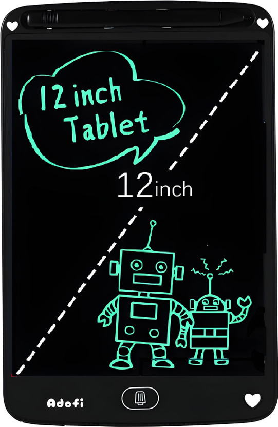 adofi 12 inch LCD Writing Tablet Drawing Pad Educational Gifts for Girls & Boys B1.4(Black)