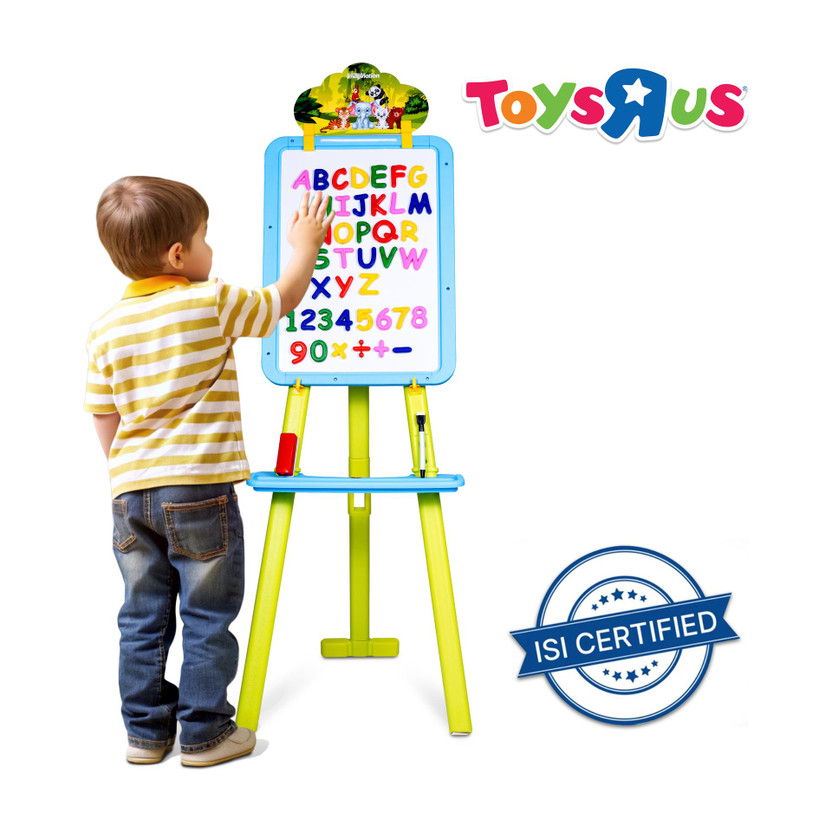 Miss Miss & Chief Magnetic alphabet with White Black Board 8 in 1 Drawing Painting board(Green) - Flipkart Deal