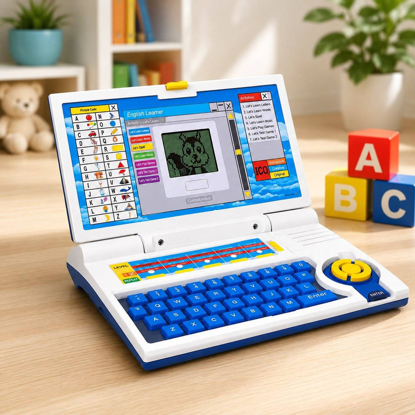 Vincenzo Toys Kids Laptop Computer Toy Electronic Alphabet Number Learning & Educational Toy(Blue)