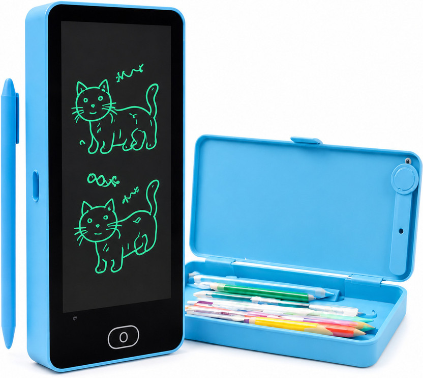 ThinkzyPlay ThinkzyPlay LCD Writing Tablet with Pencil Box/Stationery Set(Blue) - Flipkart Deal