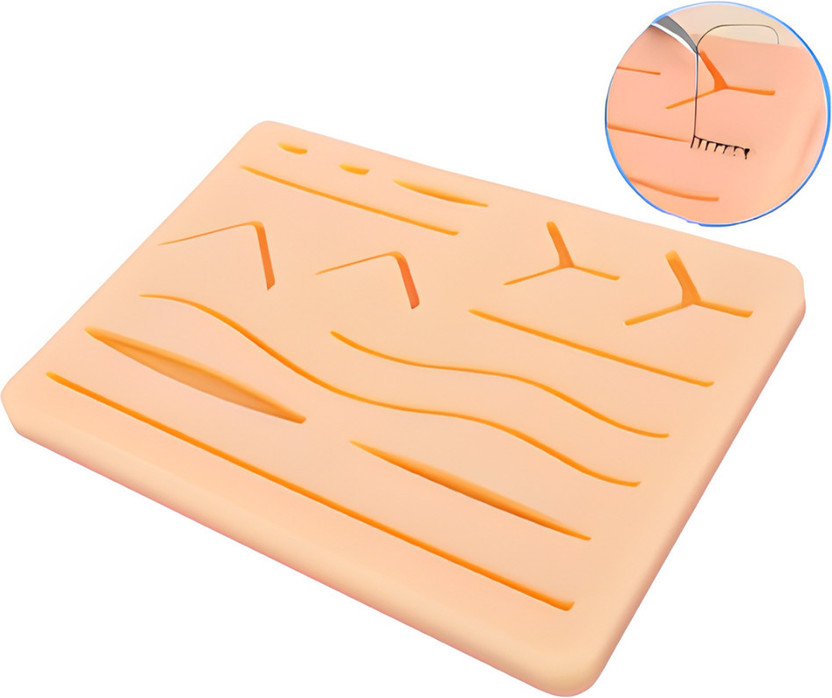 B-Arm Silicone Suture Practice Pad | Reusable with 3 Layers - Big Size(Beige)