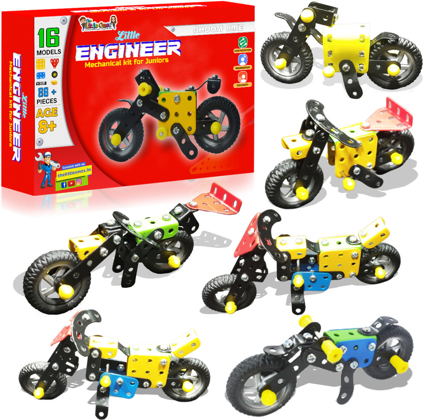The Little Ones Mechanical Toys, Bike Construction Set-16 Models For Kids Aged 8-14 years old(Multicolor)