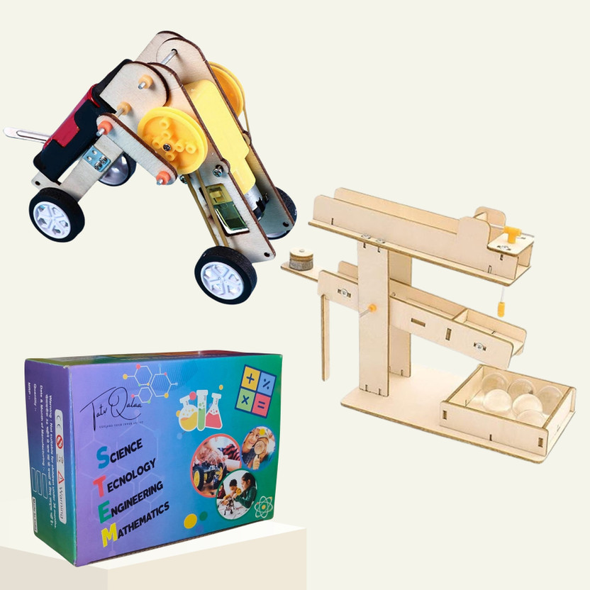 TATV QALAA Robot and Ball SeeSaw| STEM Educational Learning Toy for Kids-Working Model(Beige)