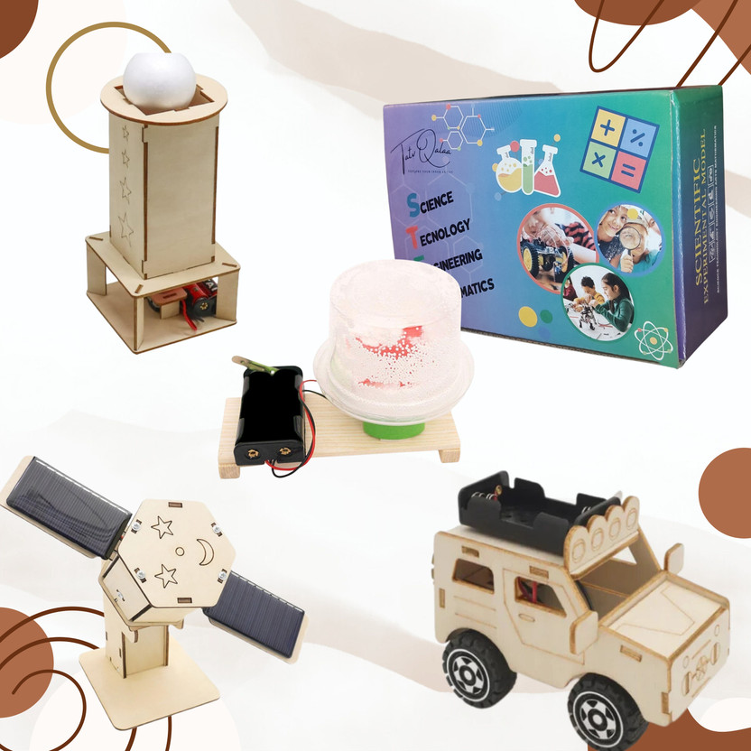 TATV QALAA 4 in 1STEM Project Educational Learning Toys for Kids {6-12yrs}-Working Model(Beige)