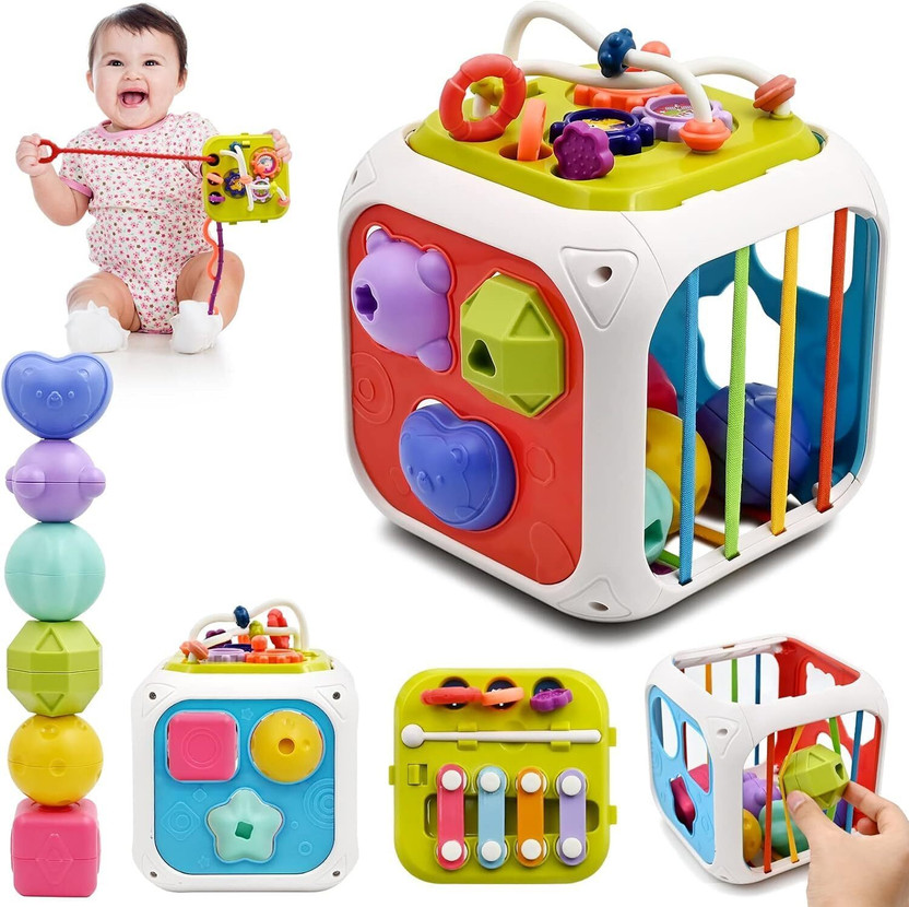 VAALYATOYS Baby Toddler Activity Center Musical Activity Cube Play Learning Center Toy(Multicolor)