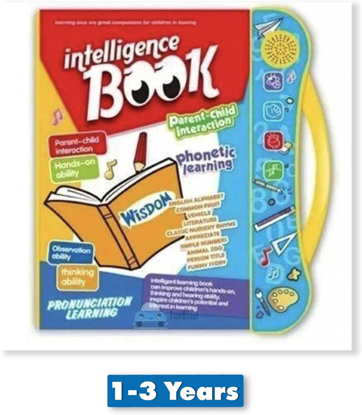 TOYOX Musical Learning Study Book with Number, Letters, Animals, Relationships, Poems, Instruments Learning Toys for 3 years old Kids (Multicolor)(Multicolor)