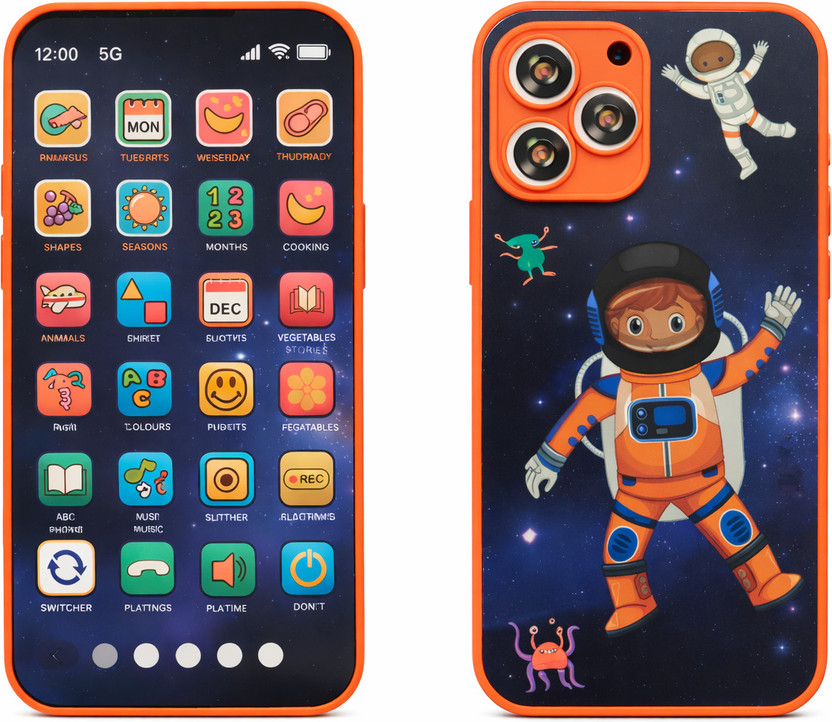 GoRealzhy Educational Musical Toy Phone for Kids | Multi-Language Learning Mobile(Black)