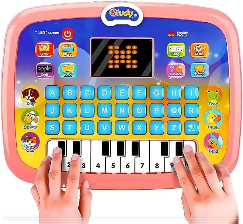 Khushali Enterprises Educational Learning Kids Laptop Tablet Plus Piano with led Screen Music Fun Toy(Multicolor)
