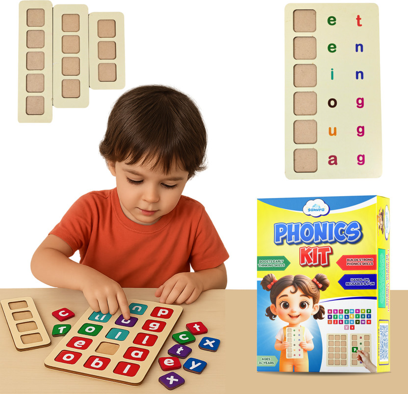 Sakuya Hands-On Phonics Kit for Kids | Games for Kids | Letter and Spelling Game(Multicolor)