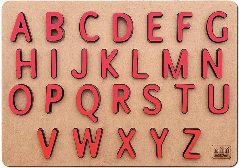 Minileaves Wooden Capital Alphabets Letters Learning Board Educational