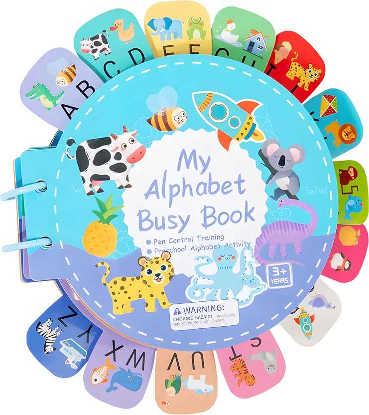 C Crafts Busy Book for Kids 2-7 years, Alphabet Edition and Pen Control Training(Multicolor)