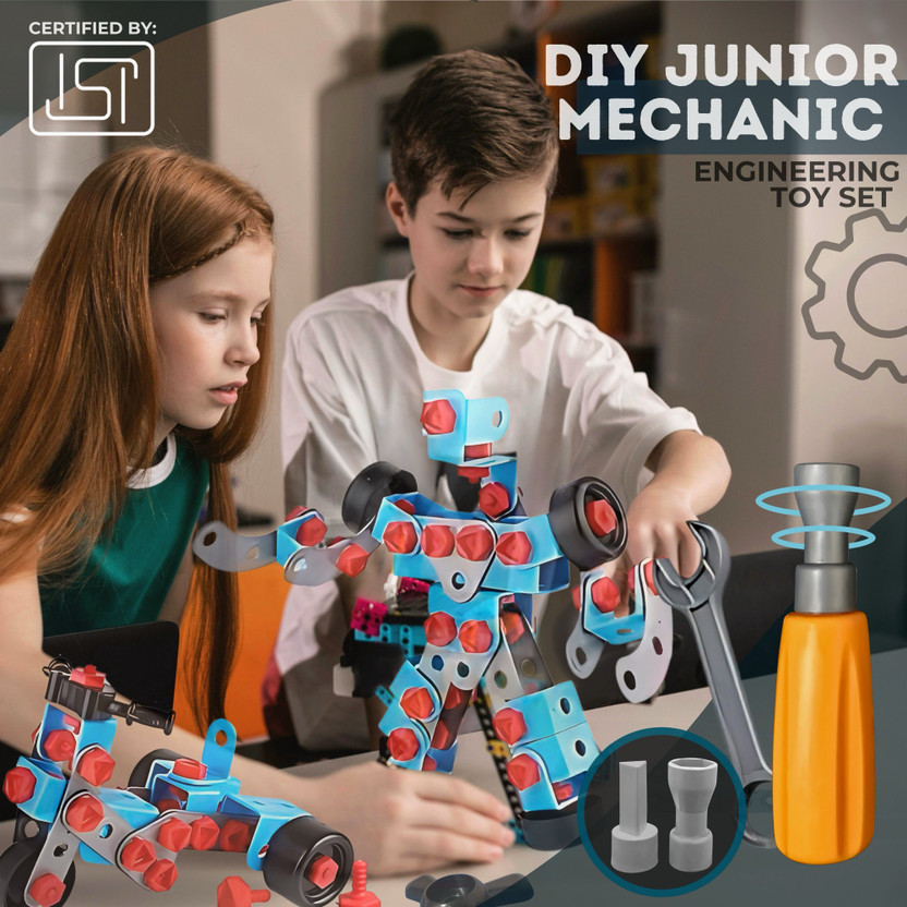 KIDS FIRST STEP DIY 7-in-1 STEM Mechanical Building Blocks Set(Multicolor)