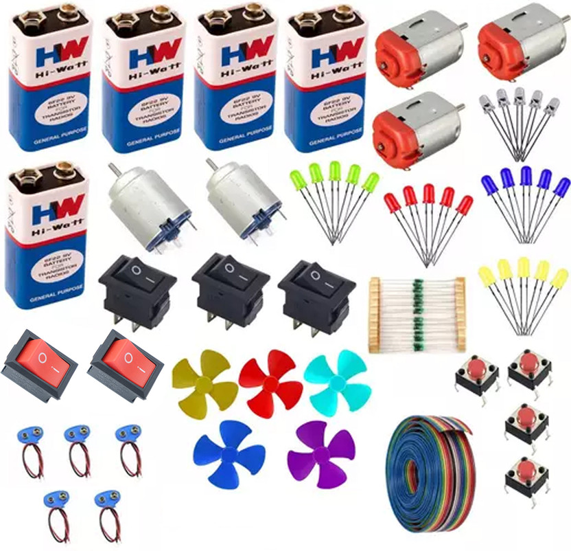 SYMFONIA School Science Project DC Motor kit Seventy Item Loose in one Pack(Multicolor)