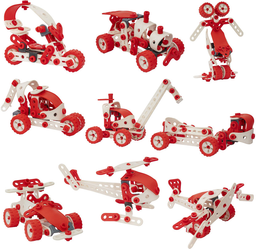 CloudTech Enginero Plastic Mechanical Kit toys for Kids | Level 3 | 112pcs(Red)