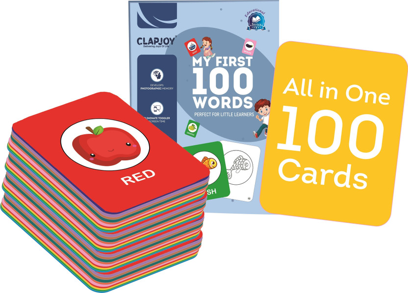 Clapjoy All in One Flash Cards for Kids (Non-Tearable flashcards - Water Proof)(Multicolor)