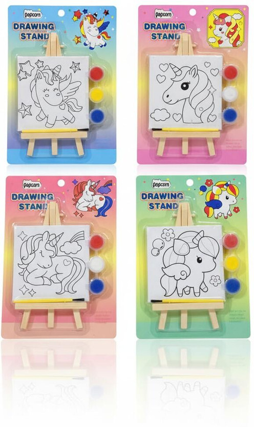 Kryst Kryst Drawing Stand for Kids – Unicorn Design | Mini Painting Set ( Pack of 4)(Multicolor) - Flipkart Deal