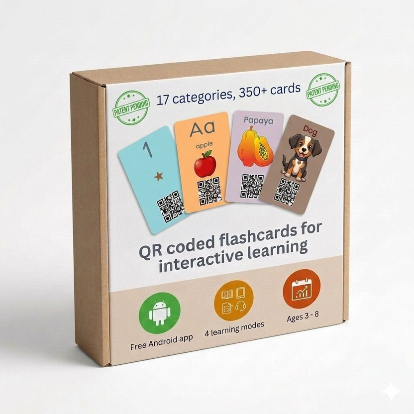 Srrt Kidz Smart Flashcards with android app for interactive learning, PATENT PENDING(Multicolor)