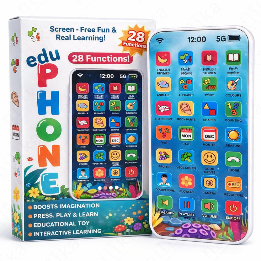 TOYRENTTO Kids Educational Toy Phone 28 Functions Learning Mobile for Toddlers(Multicolor)