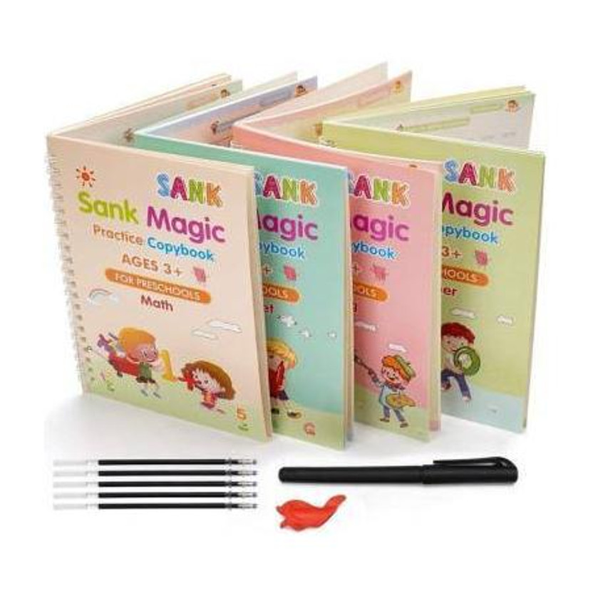 MAAUVTOR MAAUVTOR 4 PCS Reusable Practice Copybook for Kids, Sank Magic Exercise Copybook(Multicolor) - Flipkart Deal