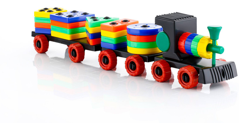 TOOBIL Train Toddler Toys, Shape Sorter and Stacking Wooden Toys, Puzzle Toys(Multicolor)