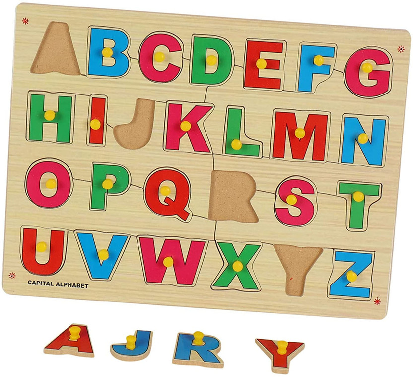 TOYVISION New Price Wooden Capital Alphabets Letters Learning Educational Puzzle Toy Kids Educational Board Games