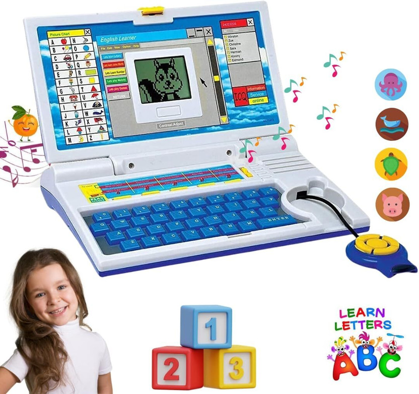 INOS INOS 20 Learning Activities Kids Educational Laptop Toy, Letter Games Maths Memory(Blue, White) - Flipkart Deal