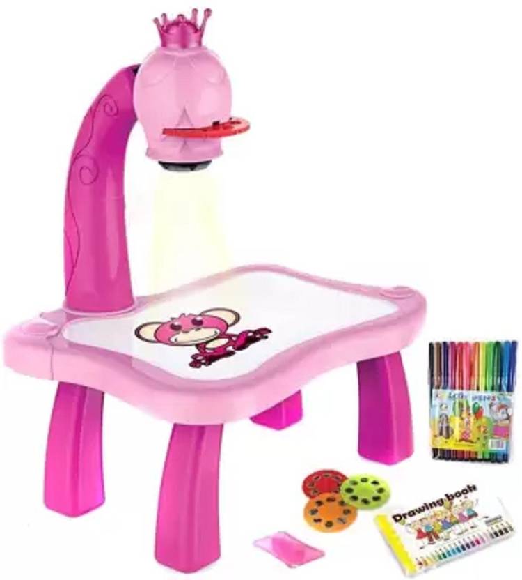 giftsrus Unicorn Projector Drawing Table for Kids with LED, Light ...