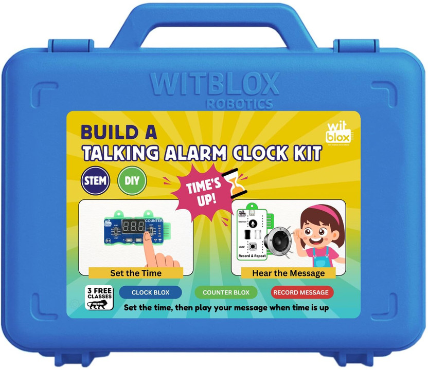 WitBlox Talking Alarm Clock Kit for Kids| DIY Electronics Kit with Voice Recording(Multicolor)