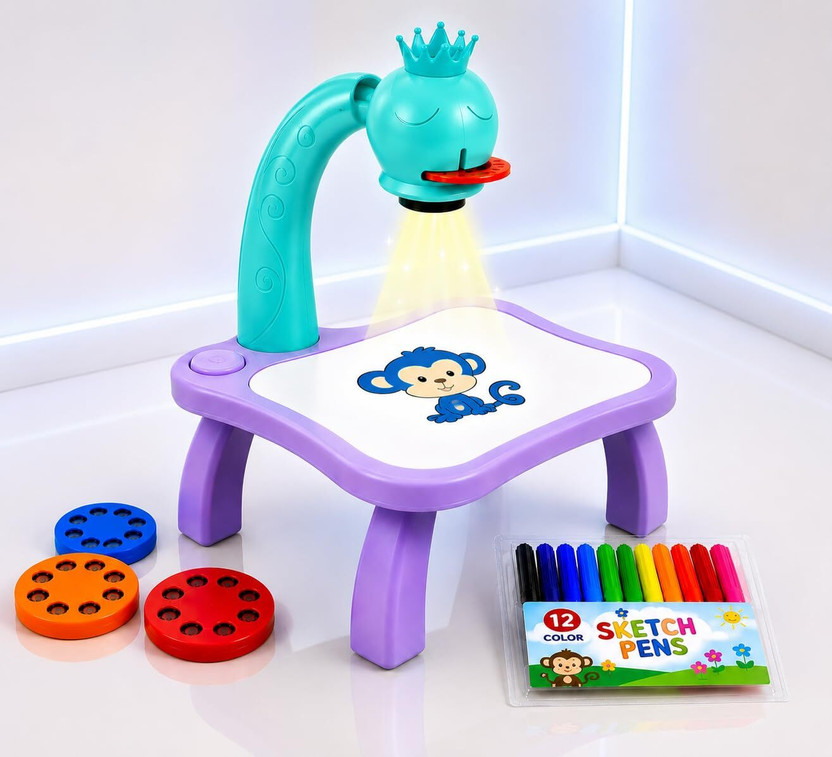 NIYAMAT NIYAMAT Ultimate 3-in-1 Creative Projector Easel – Erasable Painting Table for Toddlers(Multicolor) - Flipkart Deal