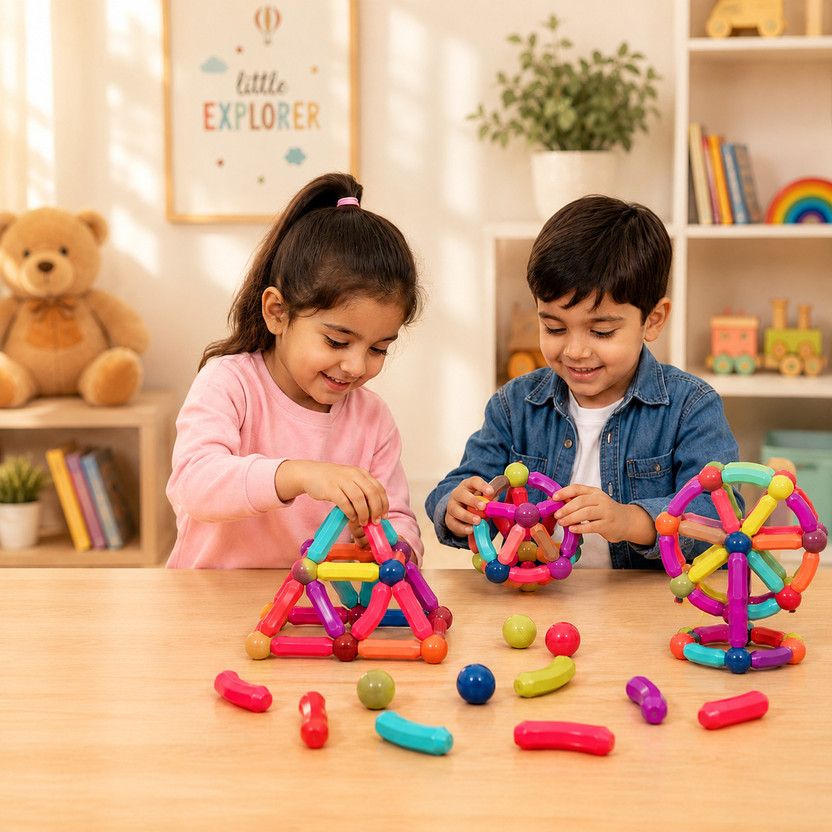 AADVIK SINGH GLOBAL Magnetic Bar Blocks Construction Set Toy for Kids 3+ Years(Multicolor)