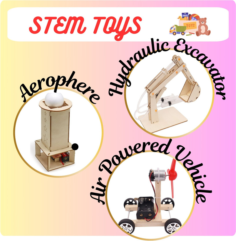 TATV QALAA Set of 4 STEM Project Educational Learning Toys for Kids (6-12yrs)-Working Model(Beige)