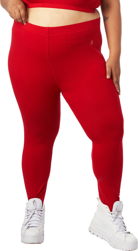Bigtees Churidar Length Western Wear Legging(Red, Solid)