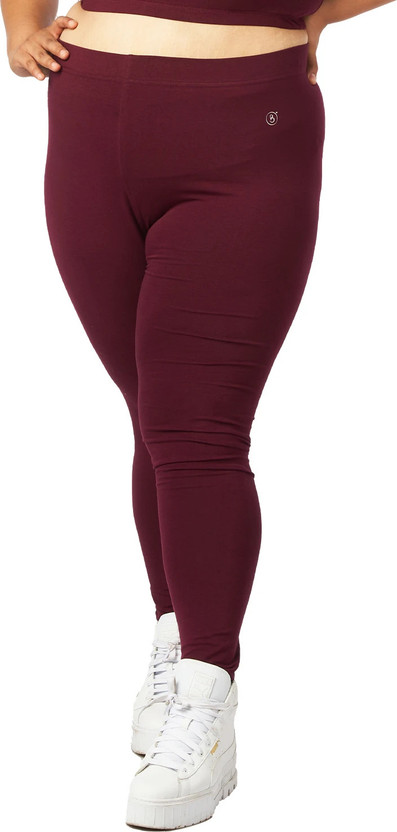 Bigtees Churidar  Western Wear Legging(Maroon, Solid)