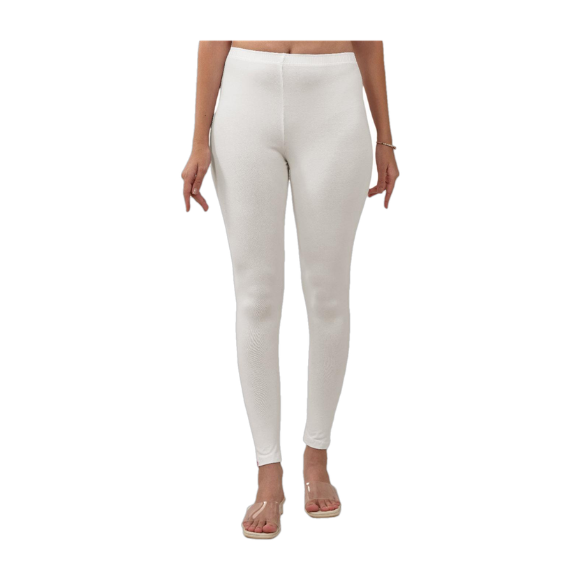 Lyra Ankle Length Ethnic Wear Legging(White, Solid)