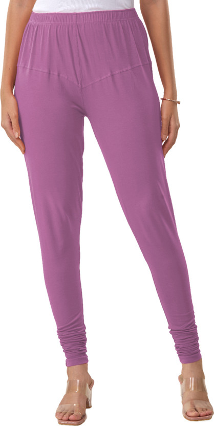 Lyra Churidar Length Ethnic Wear Legging(Purple, Solid)
