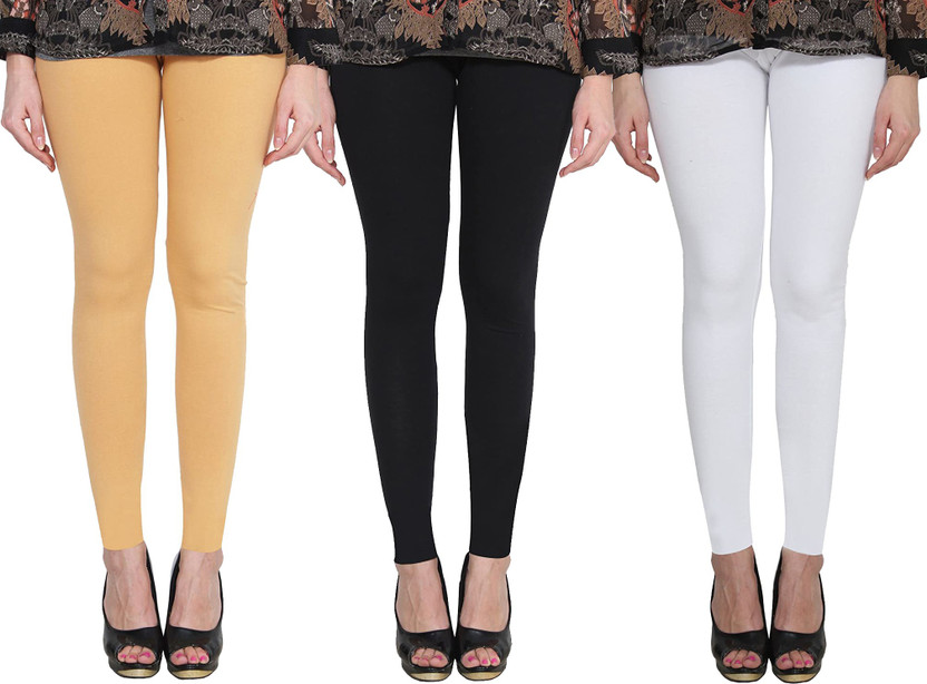 Clarita Ankle Length Ethnic Wear Legging(Gold, Black, White, Solid)