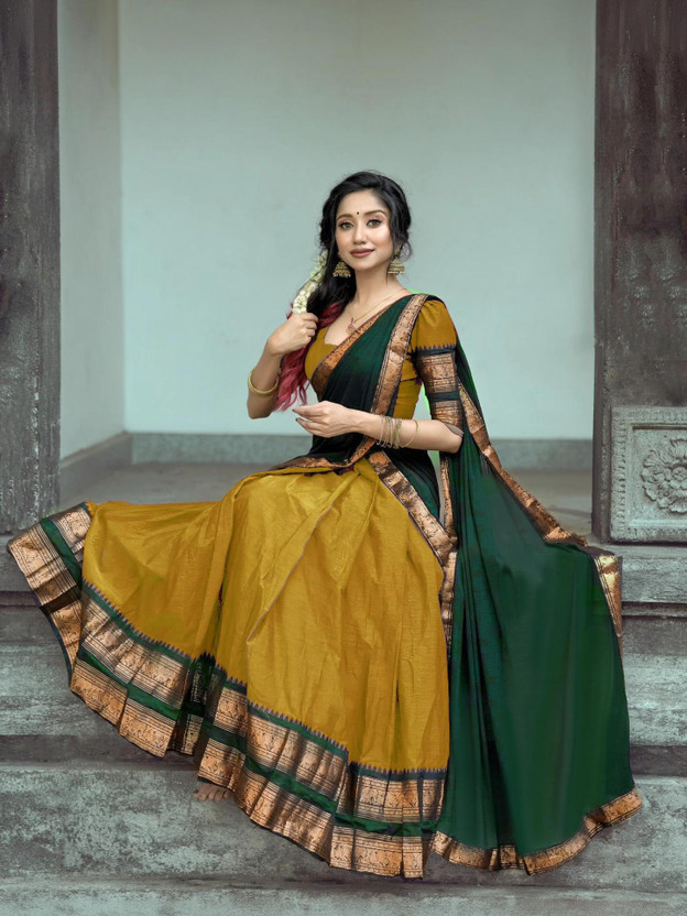 R K INFINITIVE Solid Semi Stitched Lehenga Choli(Multicolor)