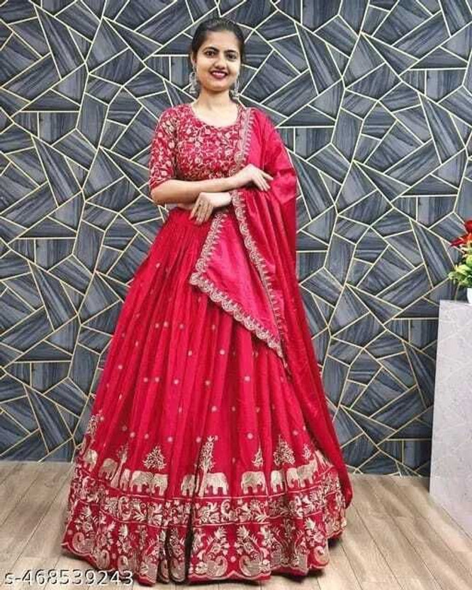 SHIVALIK SHIVALIK FASHION Embroidered Semi Stitched Lehenga Choli(Pink) - Flipkart Deal