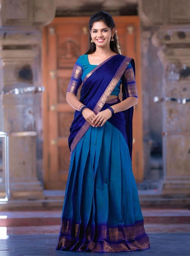 Vihan Trends Embroidered Semi Stitched Lehenga Choli(Light Blue)