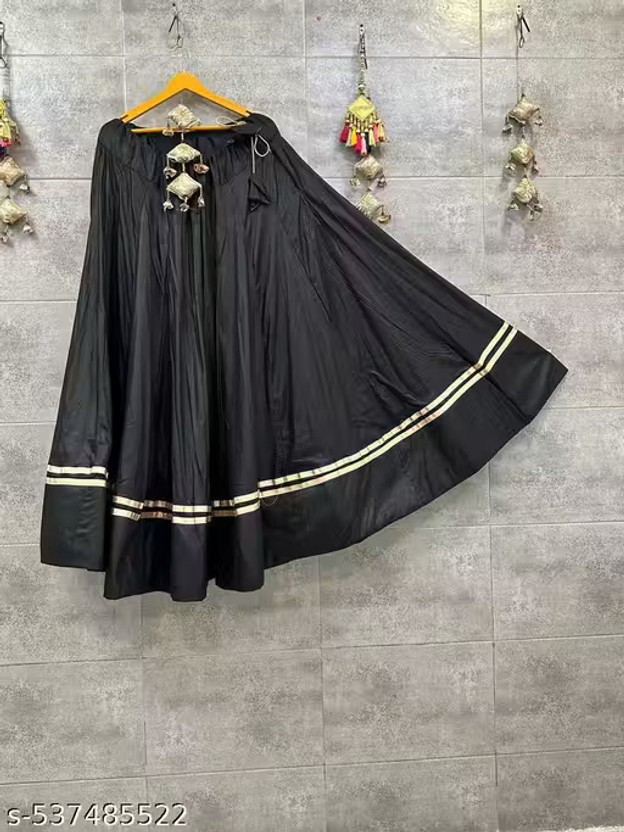 Shikshapatri Self Design Semi Stitched Lehenga Choli(Black)