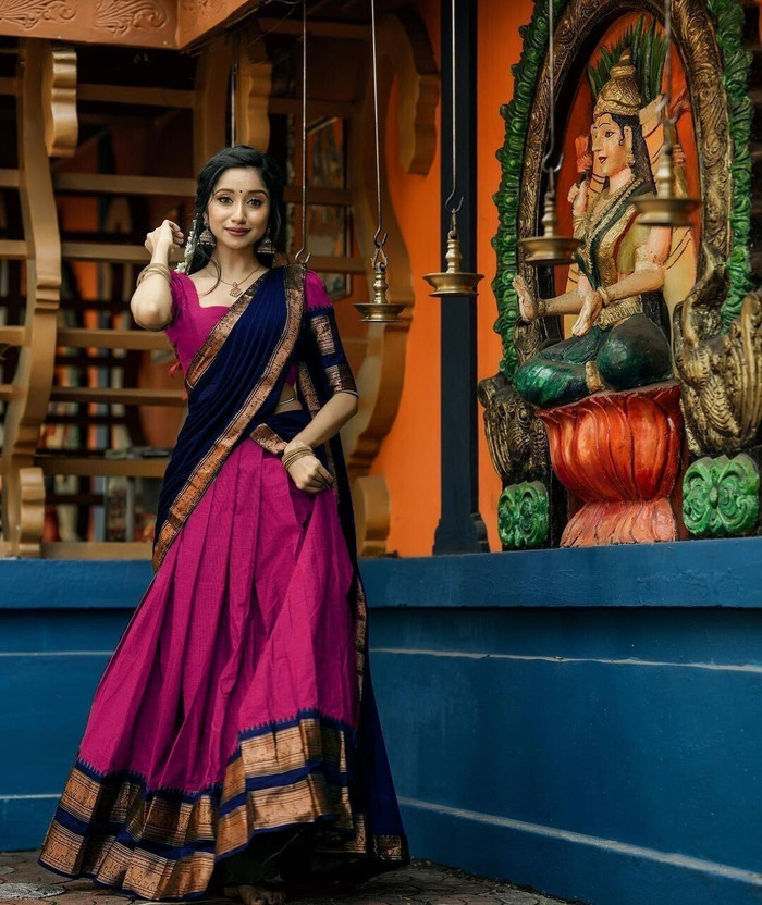 SWAMI SWAMI STUDIO Self Design Semi Stitched Lehenga Choli(Pink, Dark Blue) - Flipkart Deal