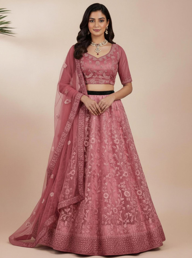 G2J G2J BROTHERS Embellished Semi Stitched Lehenga Choli(Pink) - Flipkart Deal