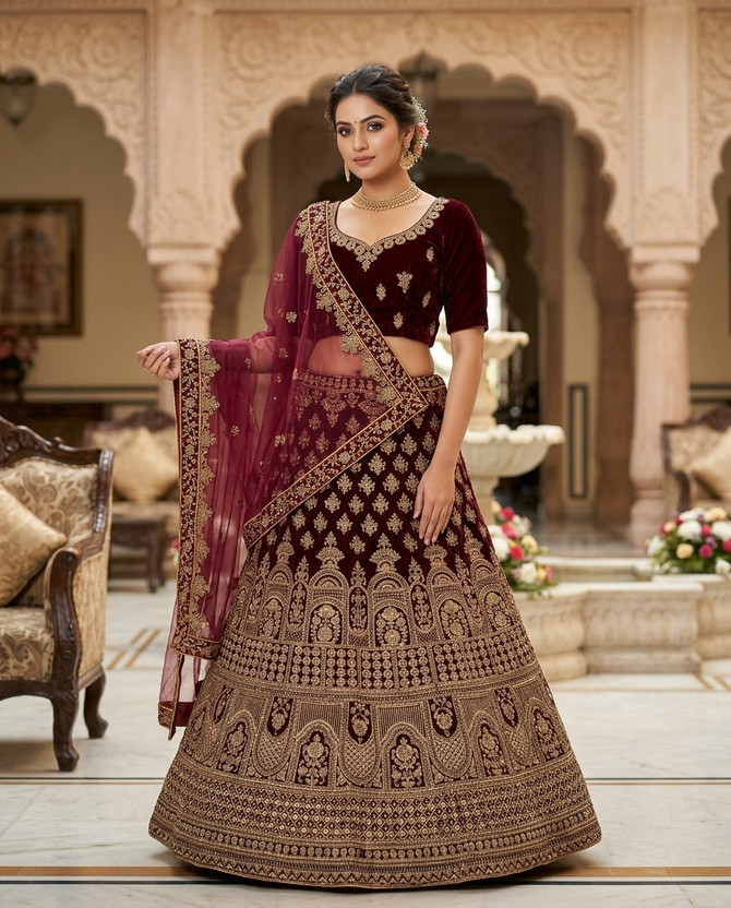 G2J G2J BROTHERS Embroidered Semi Stitched Lehenga Choli(Maroon) - Flipkart Deal