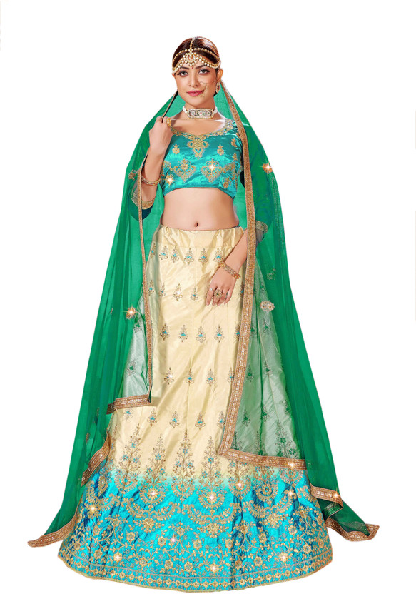 ShopGlobal ShopGlobal Embroidered Semi Stitched Lehenga Choli(Multicolor) - Flipkart Deal