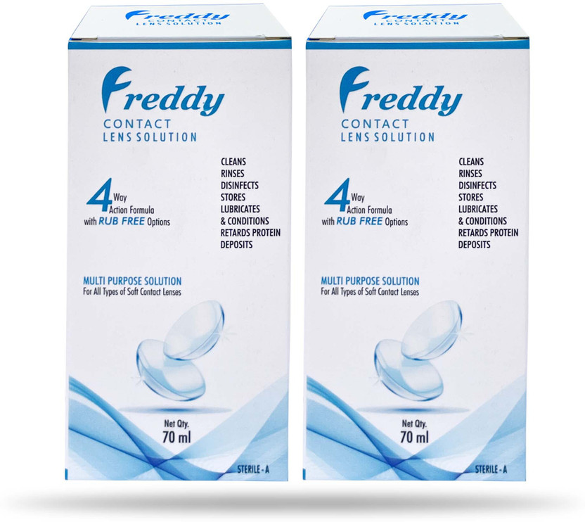 Freddy Lens Solution 70ml twin Pack Multipurpose Contact lens solution(140 ml)